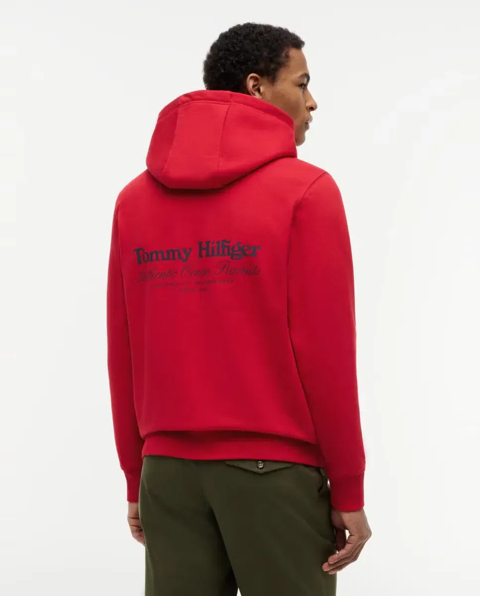 Мужская худи с принтом Tommy Hilfiger, Красный — фото 2