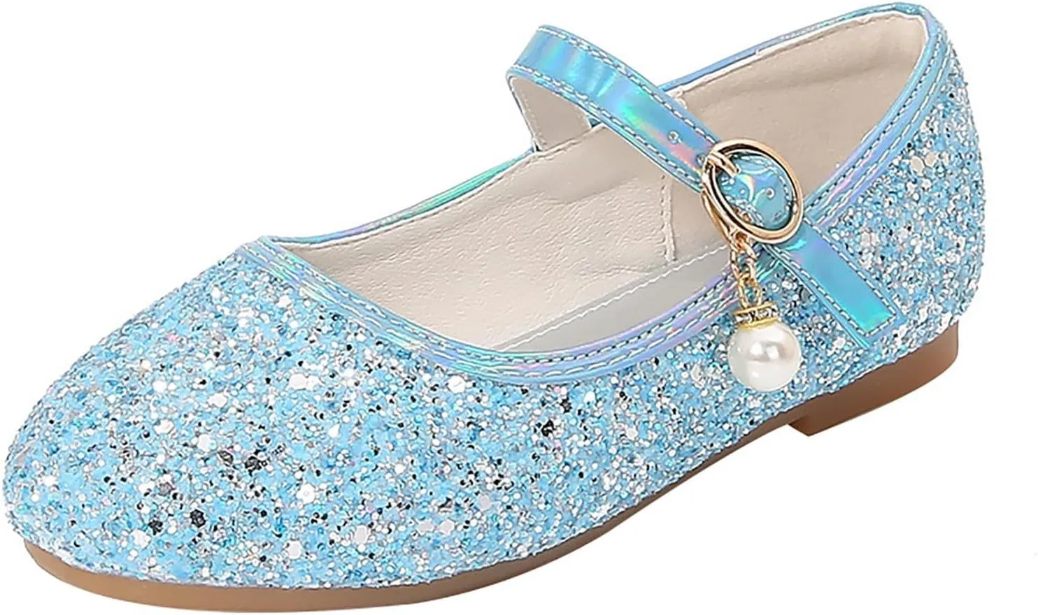 Детские туфли Мэри Джейн с блестками для девочек Princess Dress Shoes, Blue
