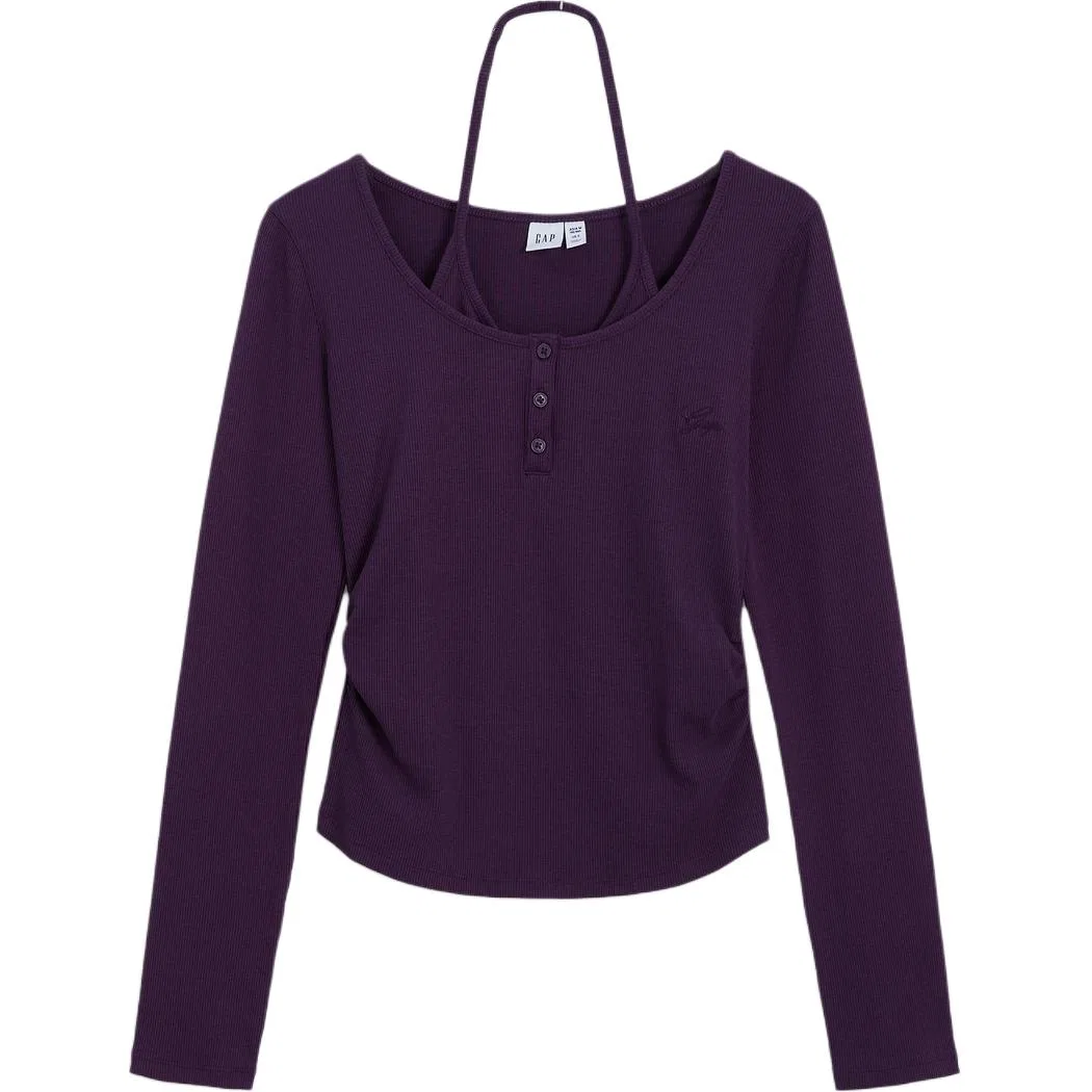 Женская футболка с завязками на шее GAP, Dark Purple