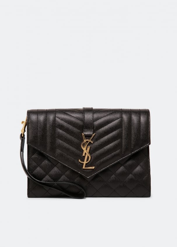 

Клатч SAINT LAURENT Monogram envelope, черный