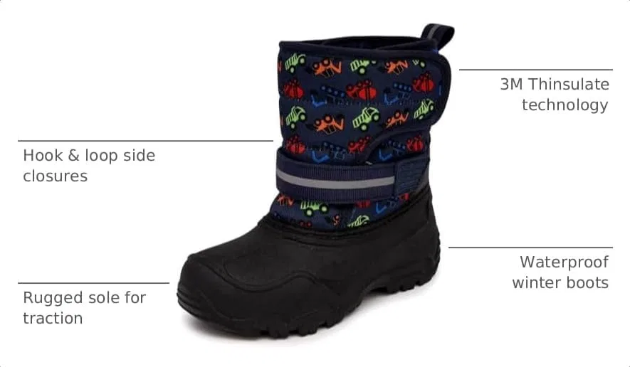 Детские зимние ботинки для снега с утеплителем London Fog, Navy Multi — фото 3