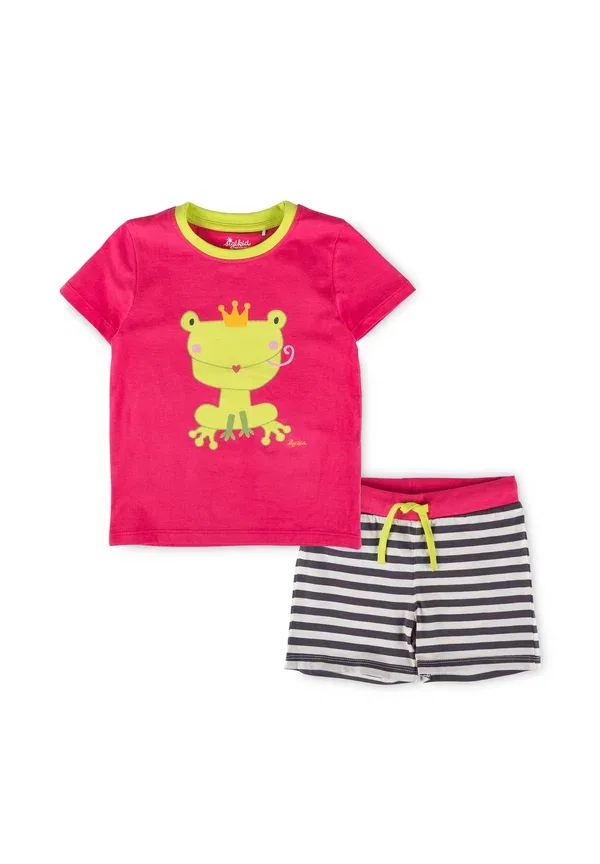 Комплект пижамы короткой из хлопка, модель Shorty pyjama set, Sigikid, pink/schwarz/weiß gestreift, розовый