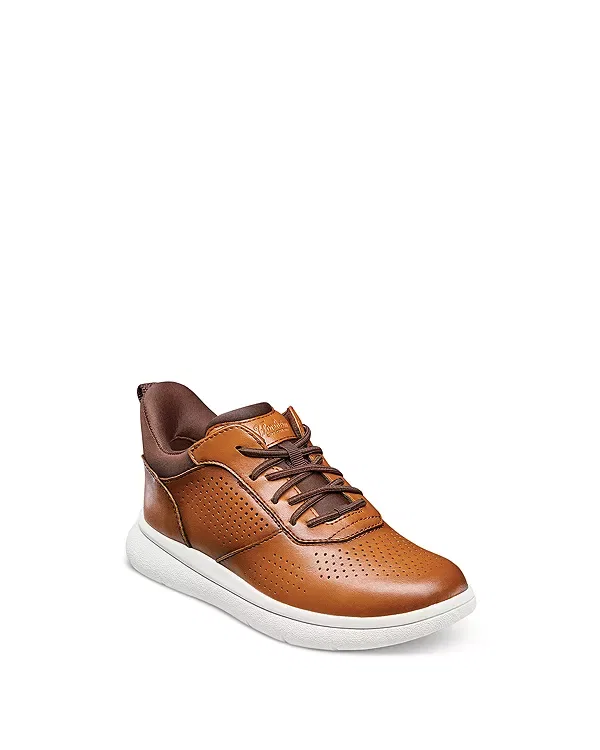 Детские классические туфли для мальчиков с перфорацией Fleet Perf Toe Elastic Lace Florsheim Kids, Cognac