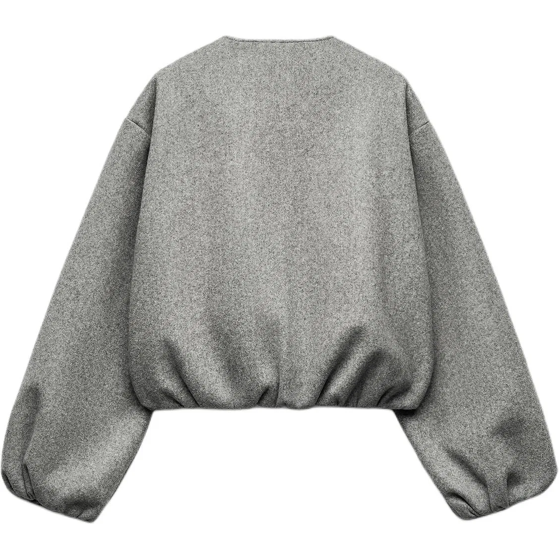Женская куртка-пилот с серым воротником-стойкой ZARA, Gray — фото 3