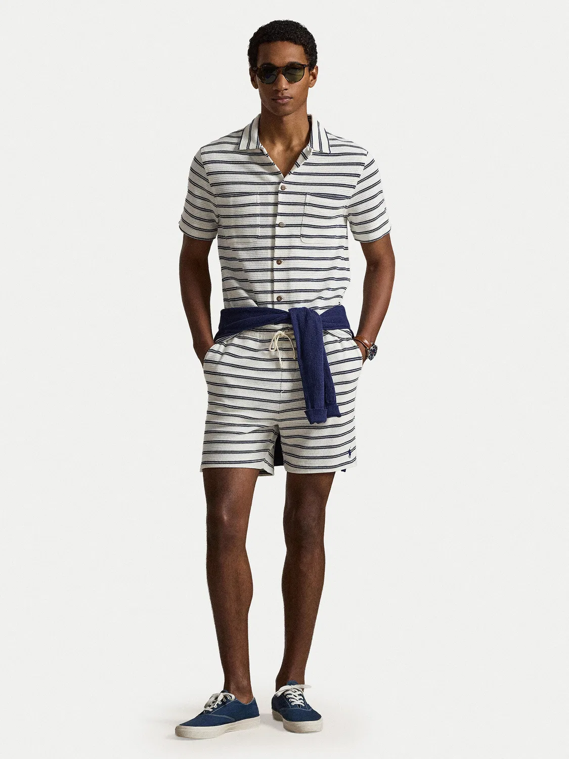 Мужские тканевые шорты стандартного кроя Polo Ralph Lauren, бежевый — фото 2