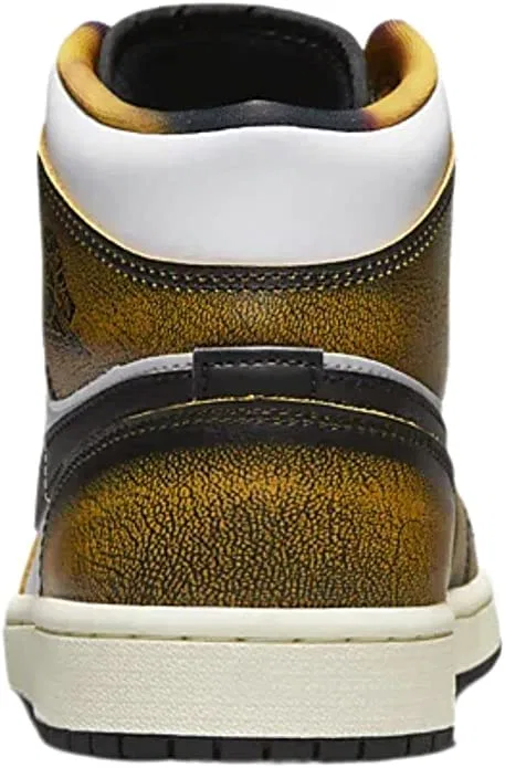 Детское кроссовки для мальчиков высокие Air Jordan 1 NIKE, Black Taxi White Sail — фото 4