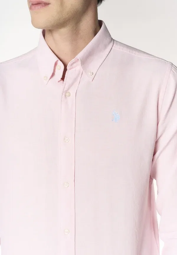 Рубашка из 100% хлопка Oxford Pin Point U.S. Polo Assn., Rosa, розовый — фото 4