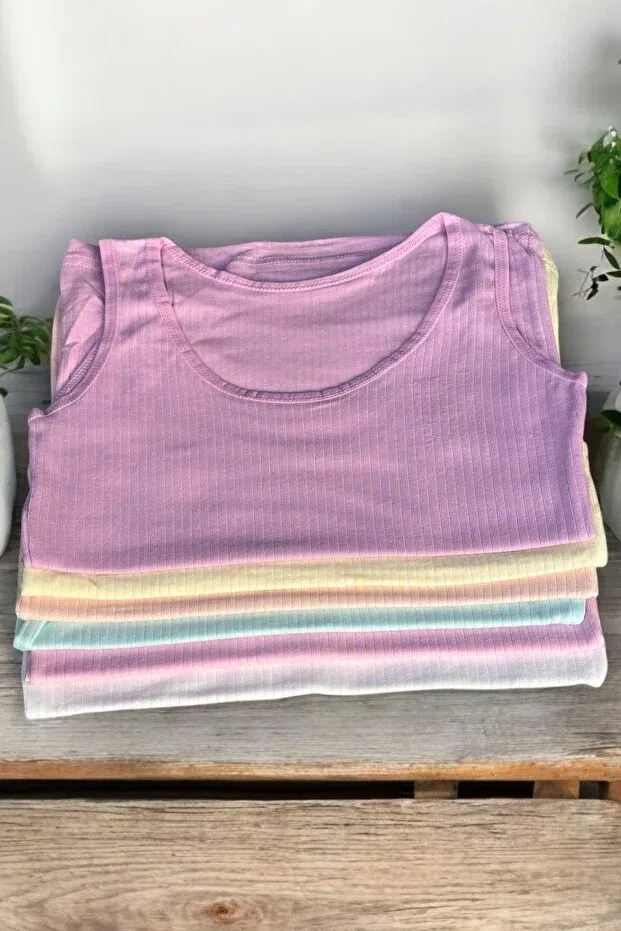 Детский комплект маек для девочек Ribbed Undershirt Katmirra, Multicolor — фото 4