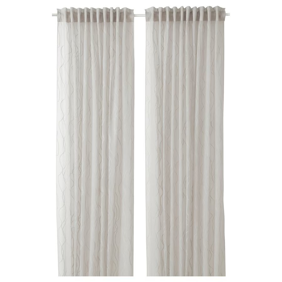 

Тюль Ikea Glesgröe 145x250 см, 2 предмета, серый