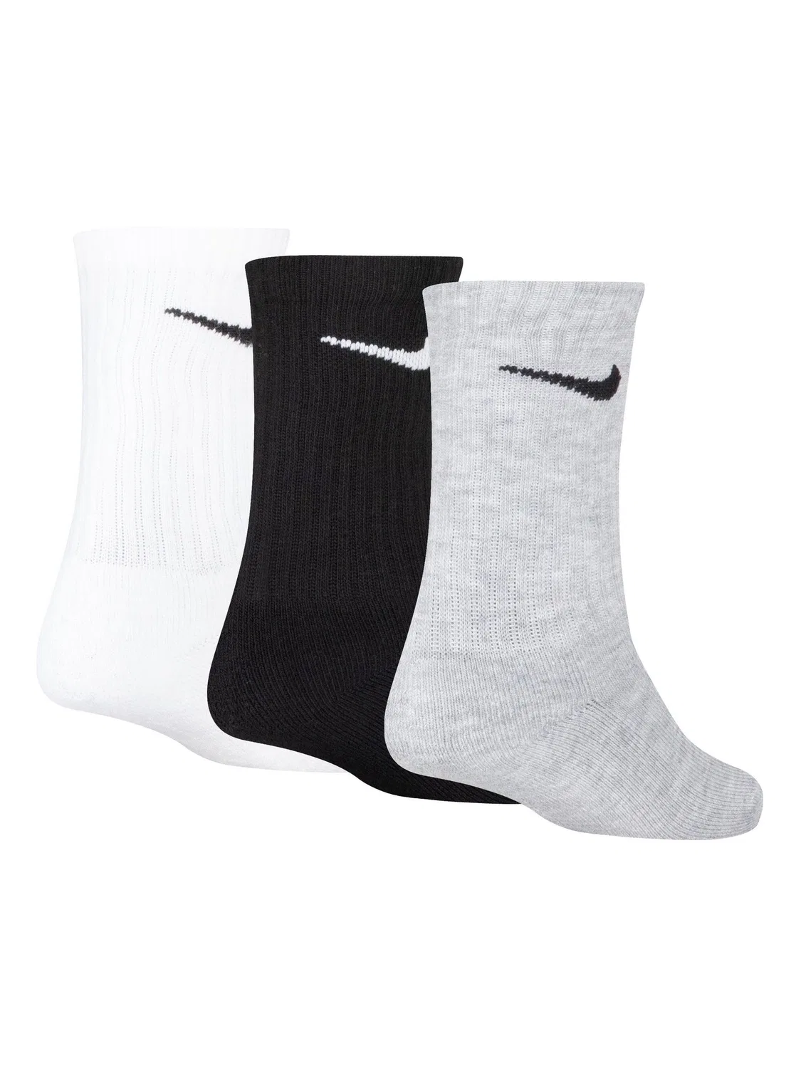 Носки Nike 3 пары, белый серый черный — фото 2