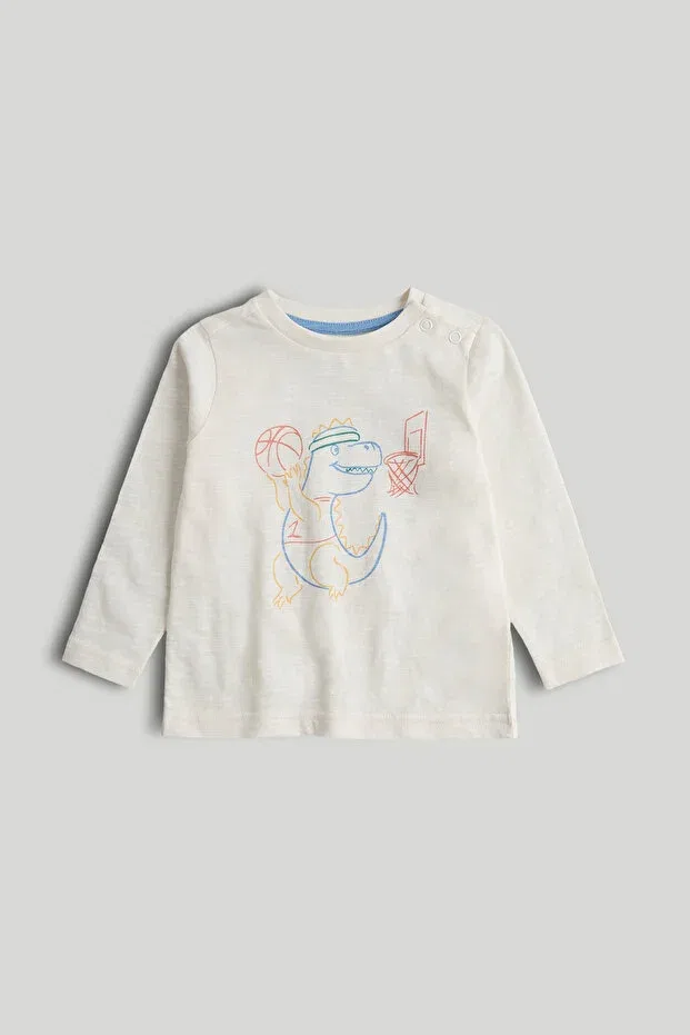 Детский лонгслив с принтом Graphic Patterned Long Sleeve Tshirt Mothercare, Nude Color