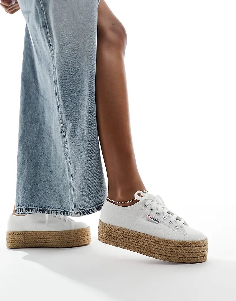 Кроссовки-эспадрильи Superga 2790 белого цвета на плоской подошве