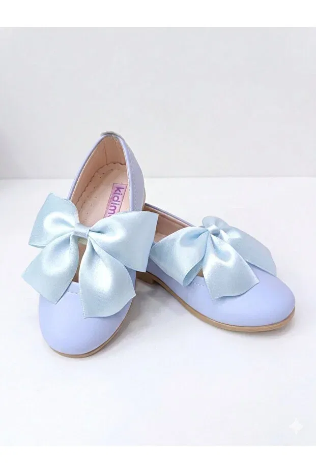 Детские балетки для девочек с бантом Patik Bebe, Blue — фото 3