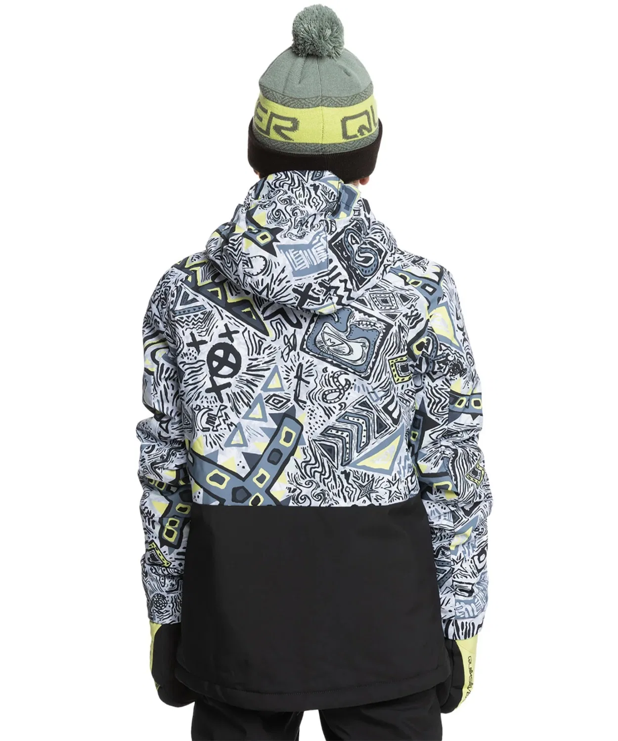 Детская горнолыжная куртка Quiksilver MISSION PRINTED BLOC, Синий — фото 4