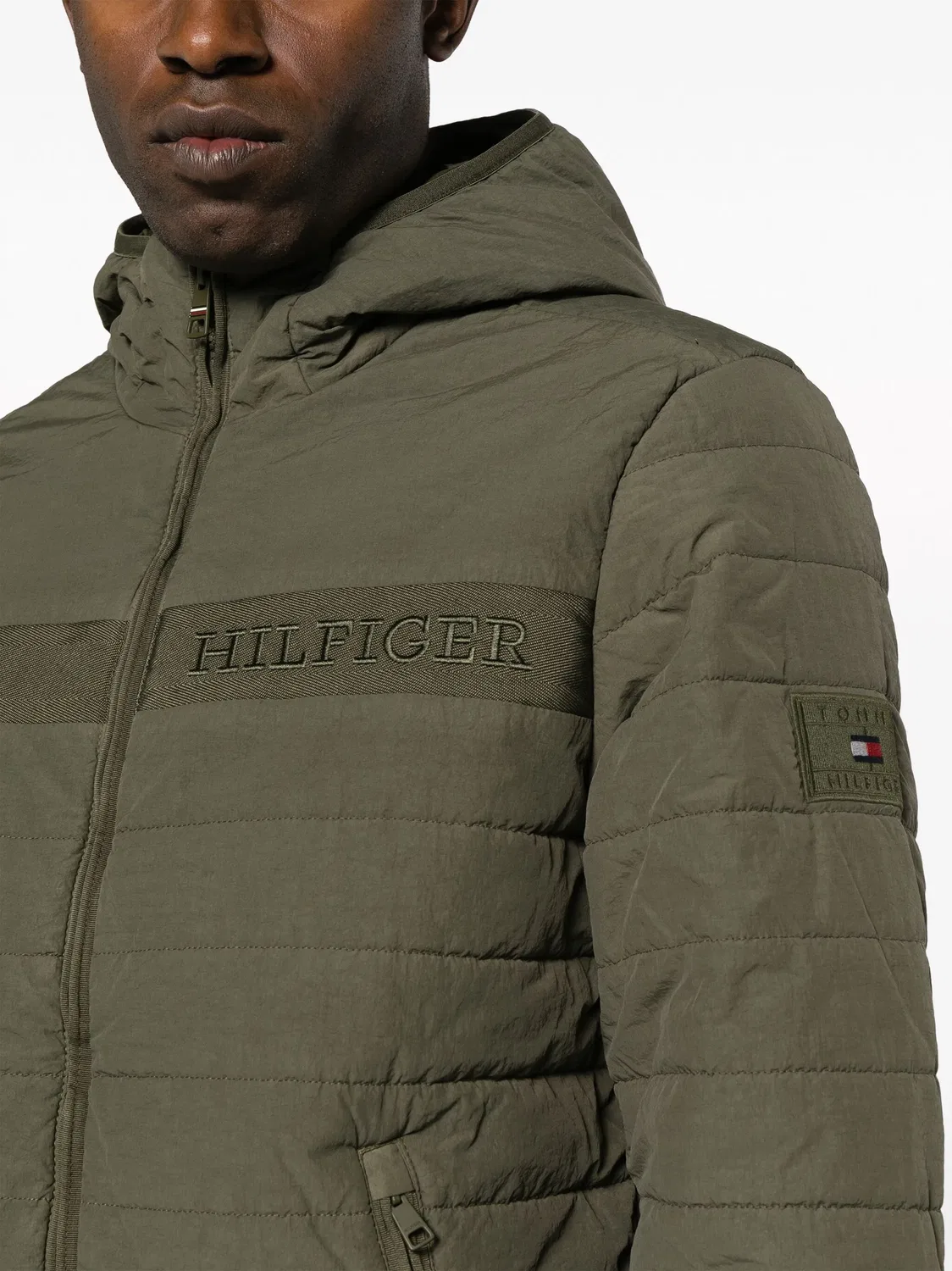 Куртка с капюшоном и вышитым логотипом Tommy Hilfiger, зеленый — фото 3