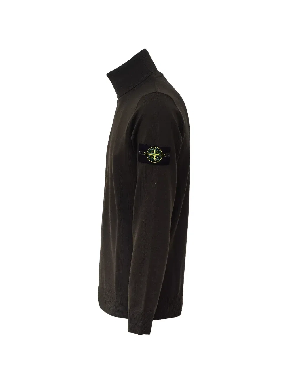 Свитер с высоким воротом и нашивкой-логотипом Stone Island, коричневый — фото 3