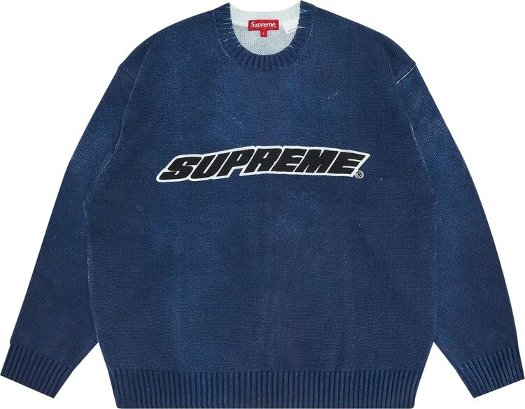 

Свитер Supreme Printed Washed Sweater 'Navy', синий
