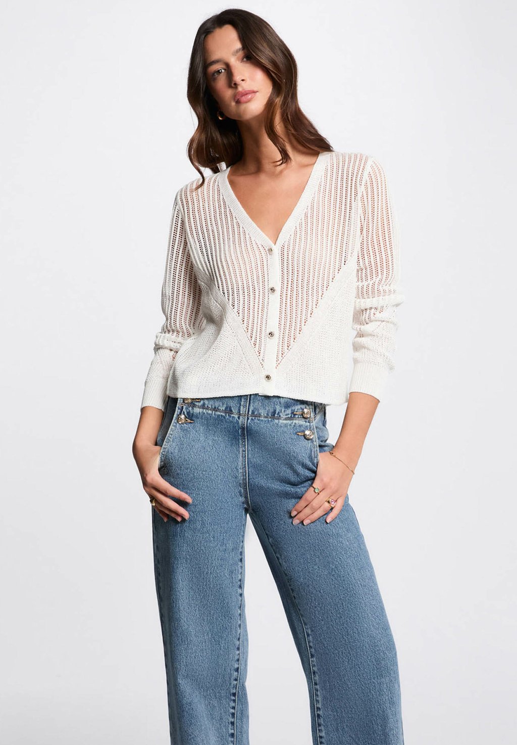 

Кардиган OPENWORK LONG SLEEVED Morgan, песочный