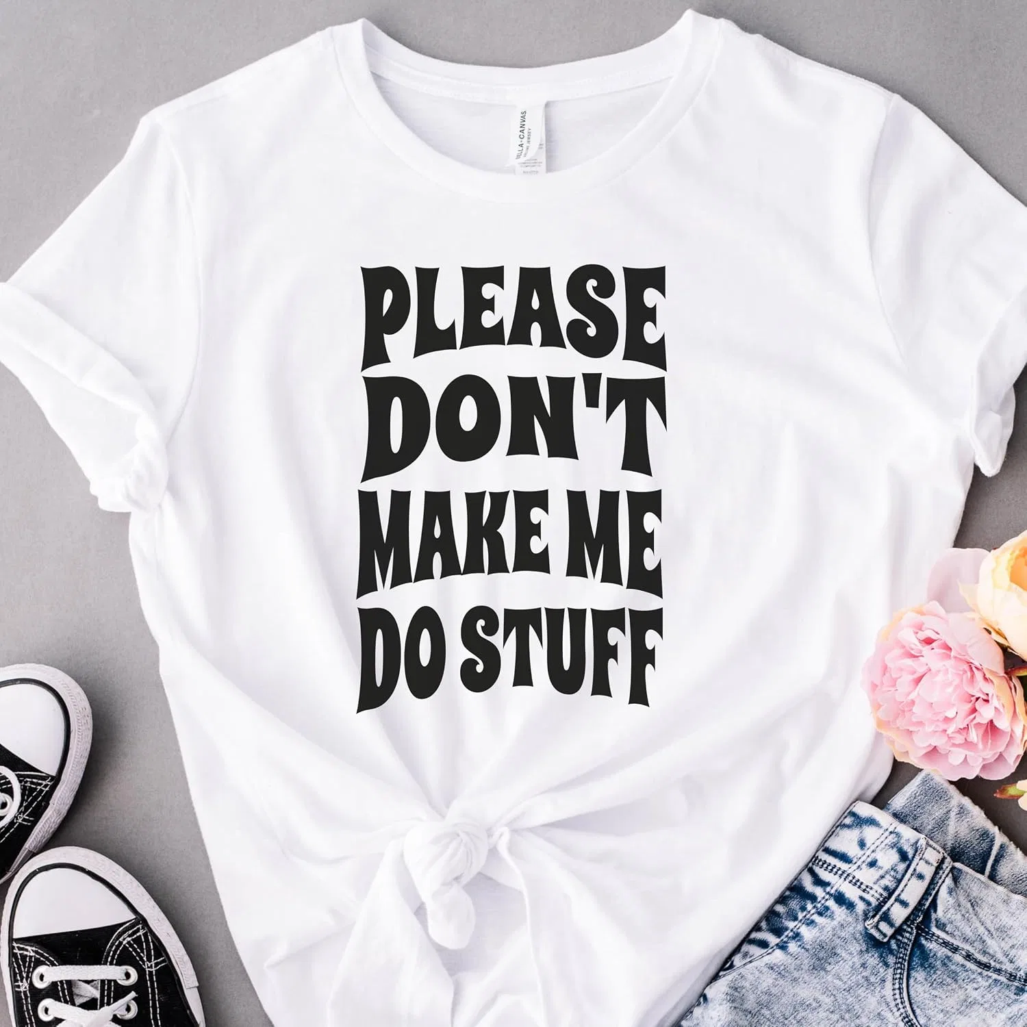 Мужская футболка с принтом Don't Make Me Do Stuff 3001, White — фото 2