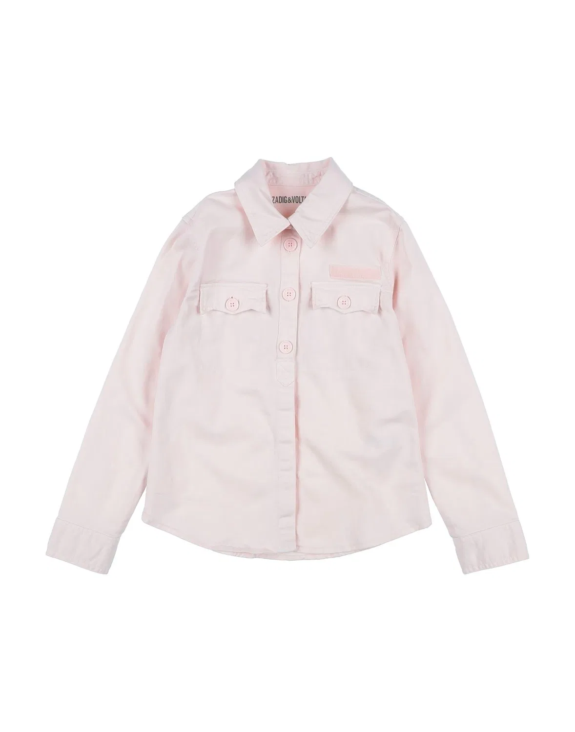 Детская рубашка из габардина с длинным рукавом Zadig&Voltaire, розовый
