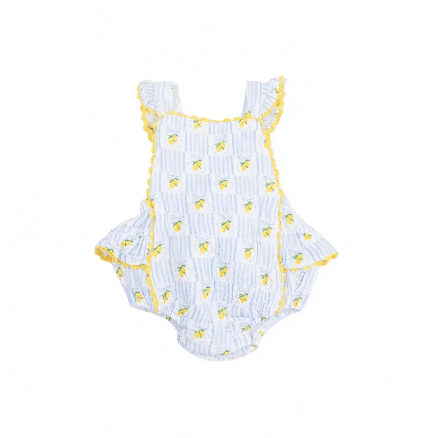 Детский боди-комбинезон с принтом Lovely Lemons Muslin Ric Rac Angel Dear, синий