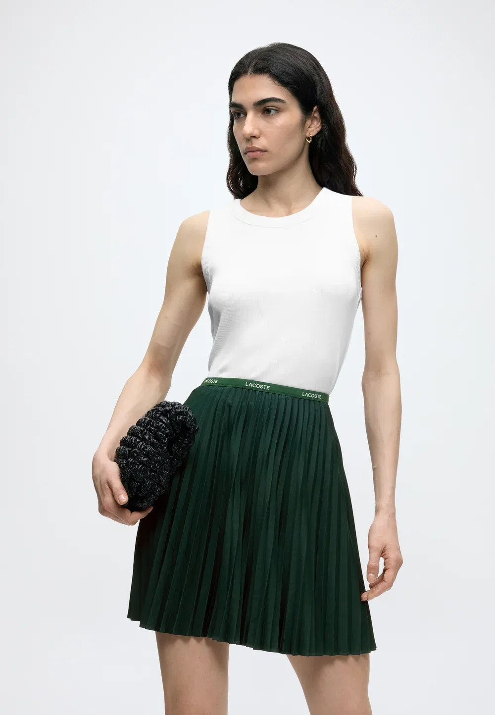 Юбка Lacoste Sinople плиссированная, шифон, однотонная — фото 4