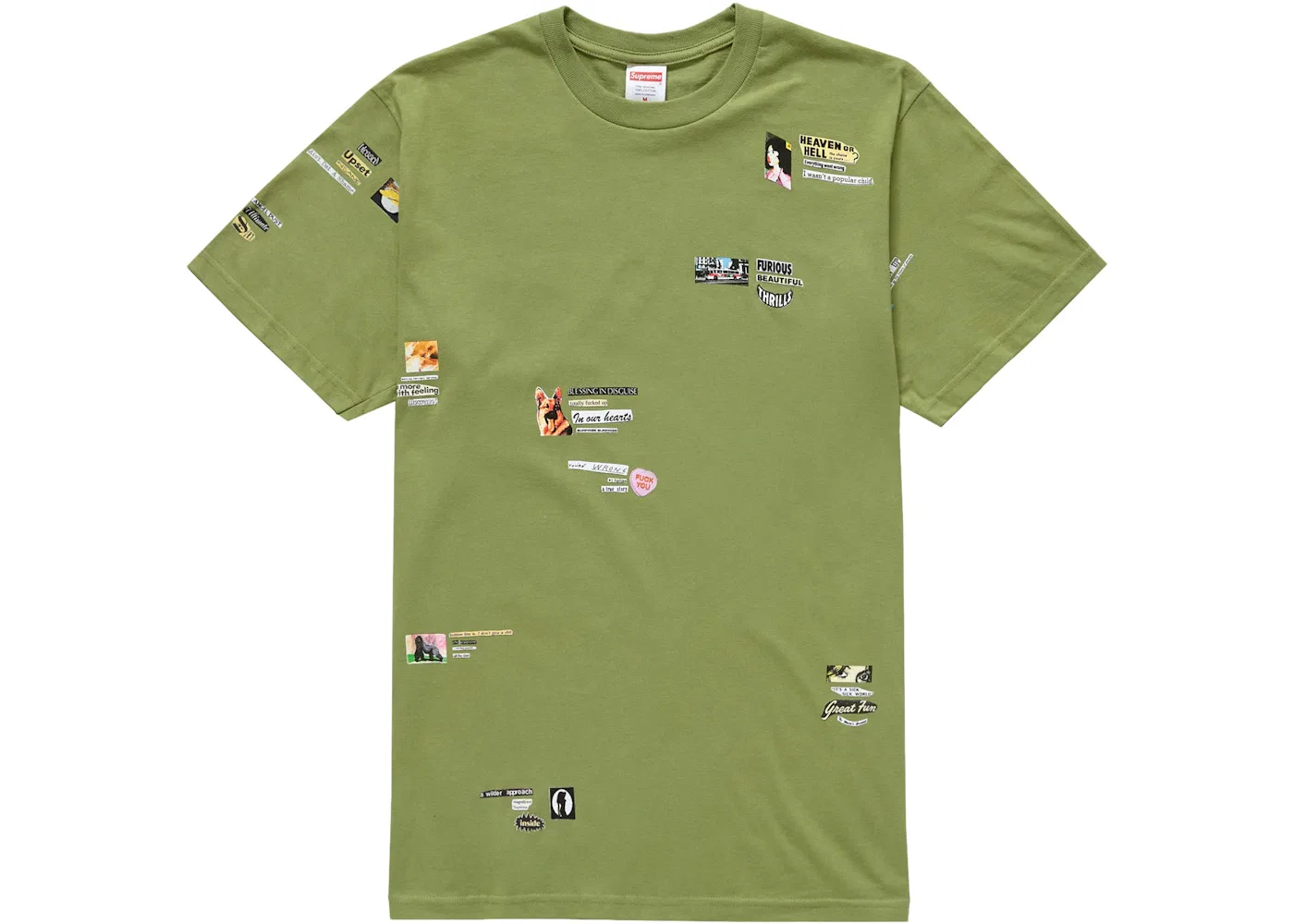 Мужская футболка с принтом Supreme Upset Tee, Moss