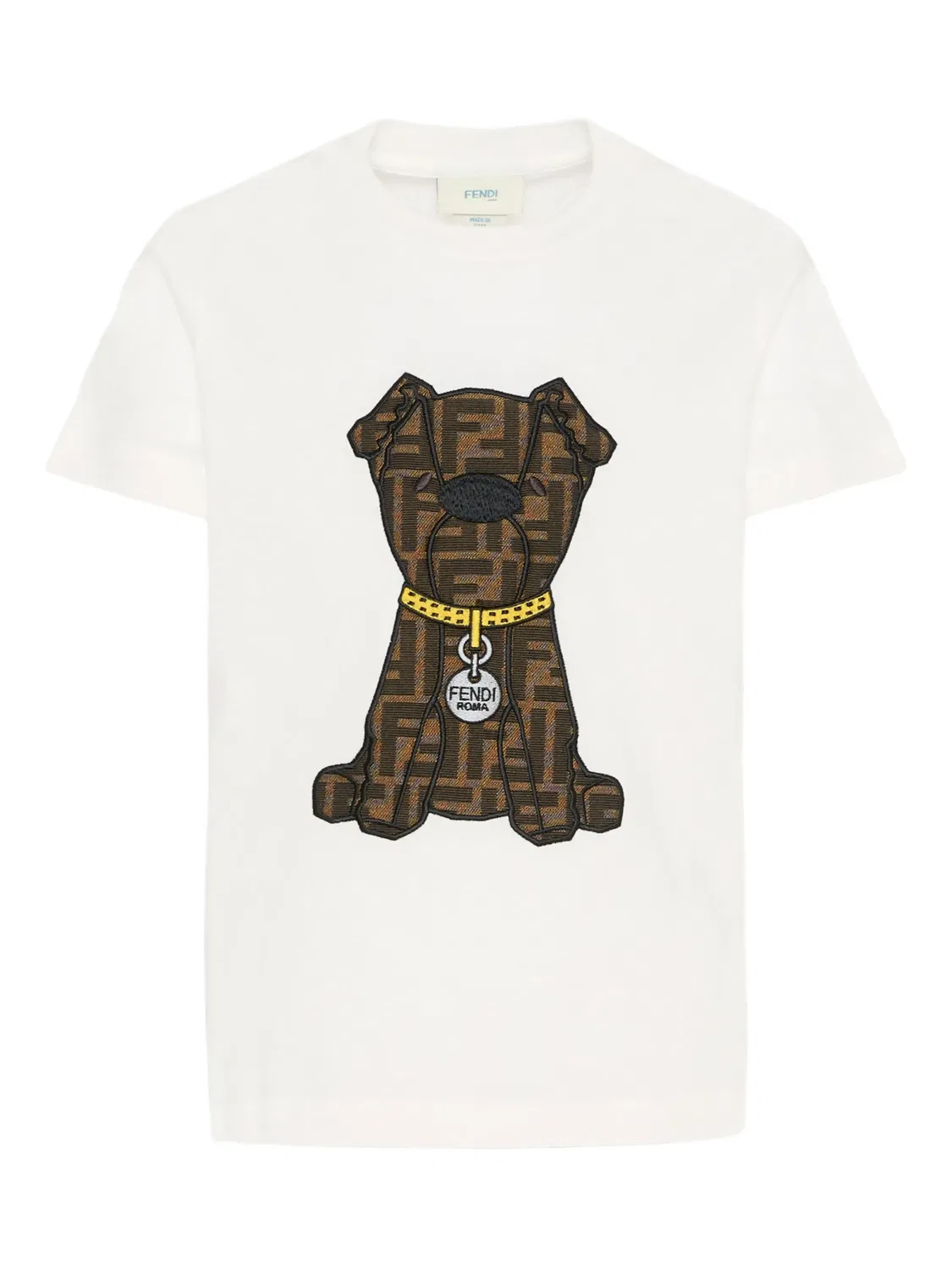 Футболка с графикой собаки FENDI, белый