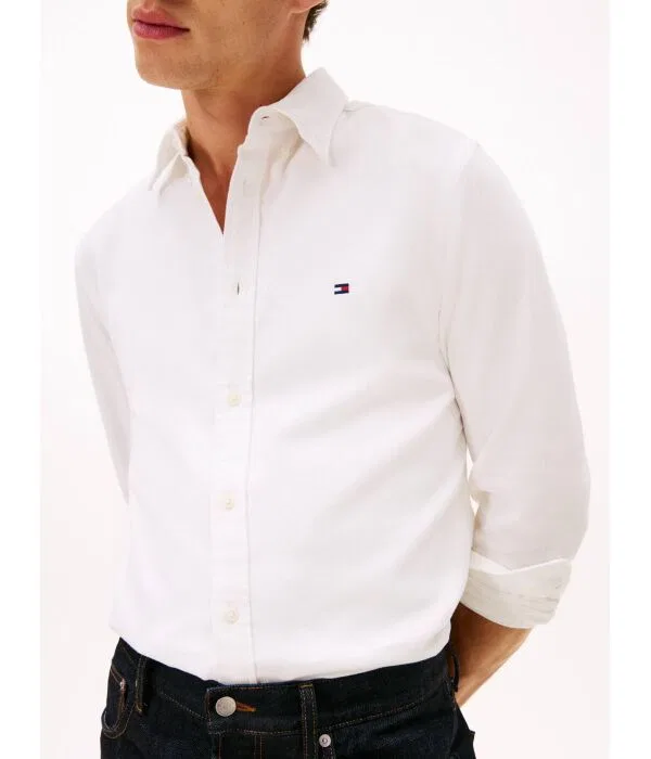 Мужская рубашка с принтом Dobby Tommy Hilfiger, белый — фото 4