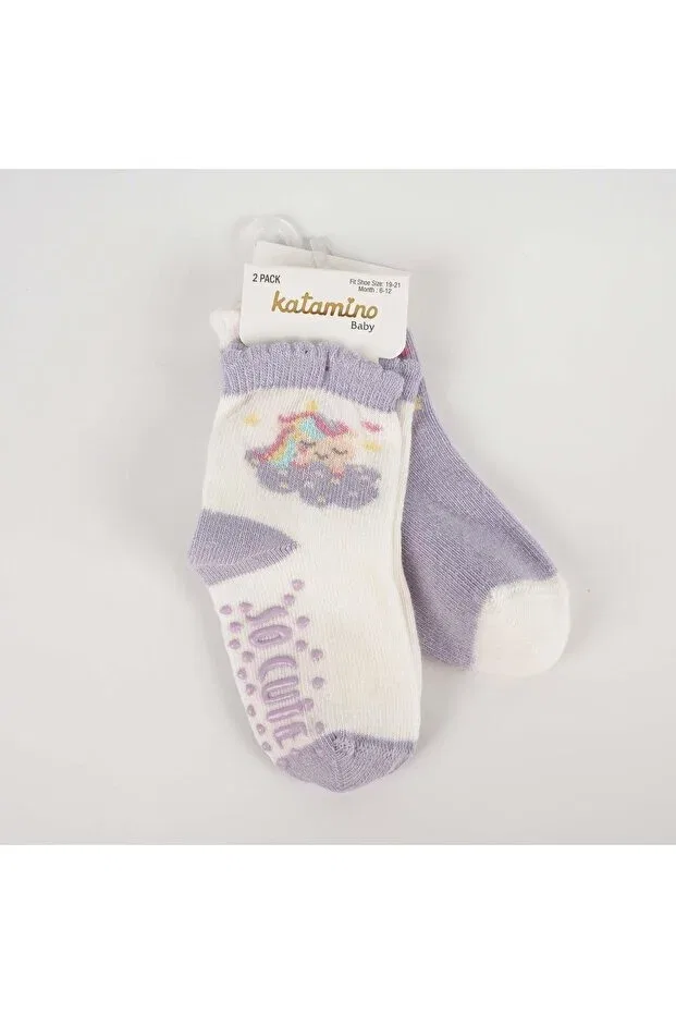 Детские носки для девочек с принтом 2 шт Socute Generic Brands, Lilac