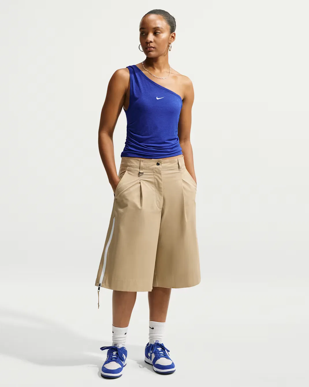 Женская облегающая майка на одно плечо Nike Sportswear, Old Royal/Sail — фото 4