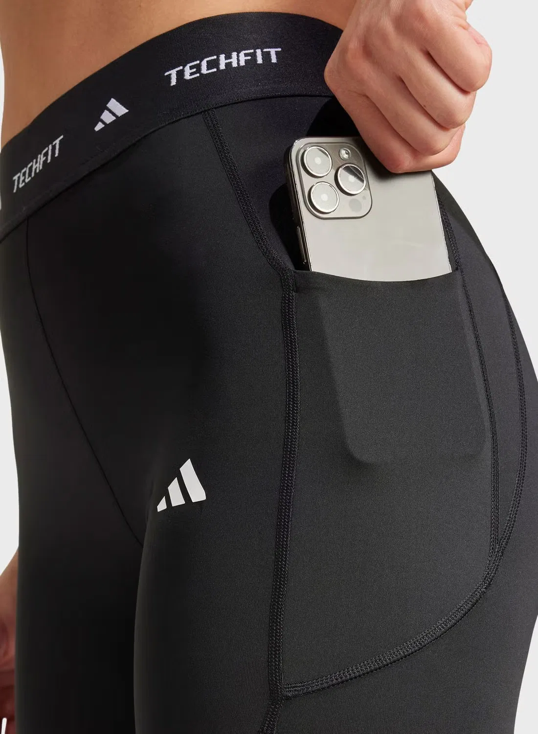 Леггинсы компрессионные с технологией AEROREADY Tf stash 1/1 l Adidas, черный — фото 3