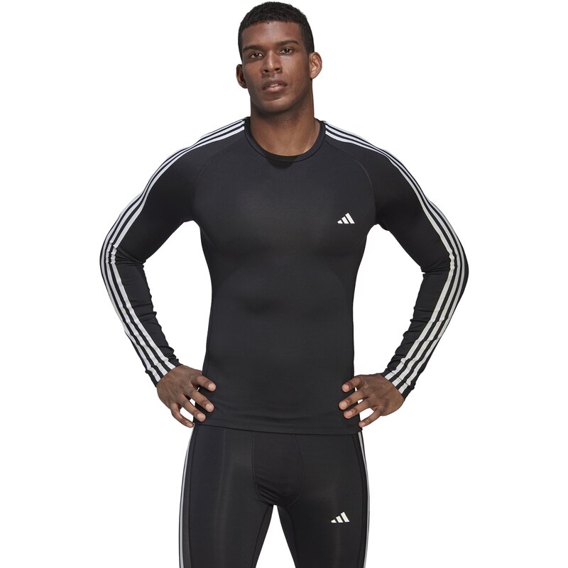 Тренировочная футболка TechFit 3-Stripes Adidas, черный — фото 2