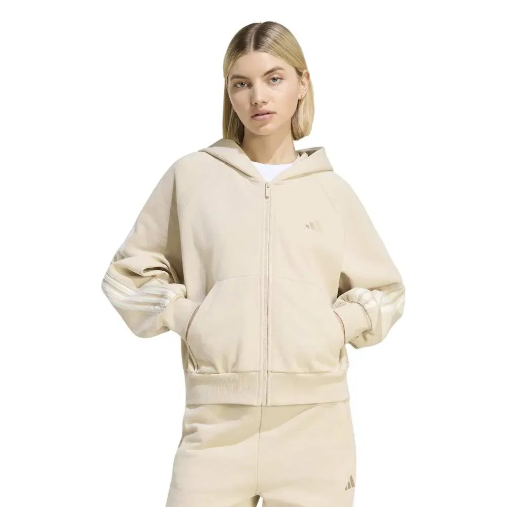 Худи на молнии Adidas Kit 3 Stripes, бежевый