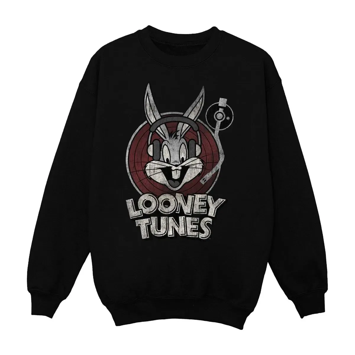 Свитшот с принтом Bugs Bunny Circle Logo Looney Tunes, Black — фото 3