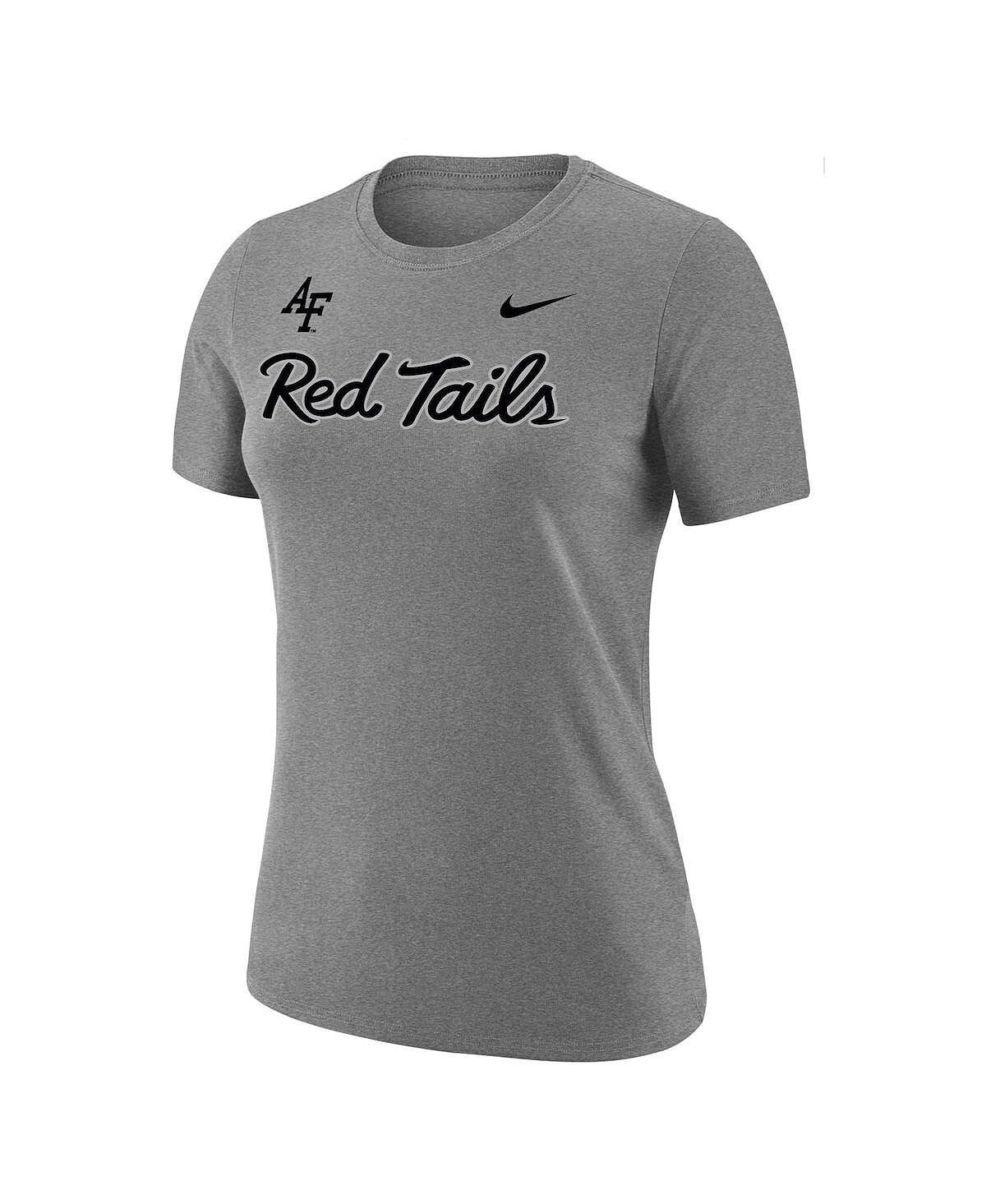 

Женская футболка heather grey air force falcons red tails Nike, серый