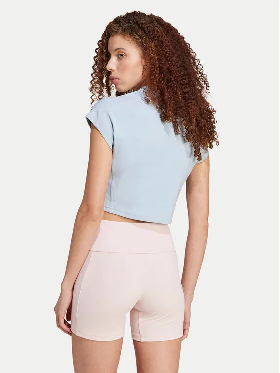 Футболка slim fit Lounge Adidas, светло-голубой — фото 3