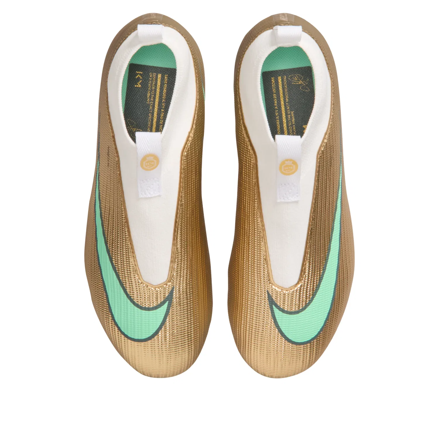 Детские кроссовки Jr. Mercurial Superfly 11 Academy MG High 'Kylian Mbappe Golden Boot' Nike, Metallic Gold/Green Glow — фото 3