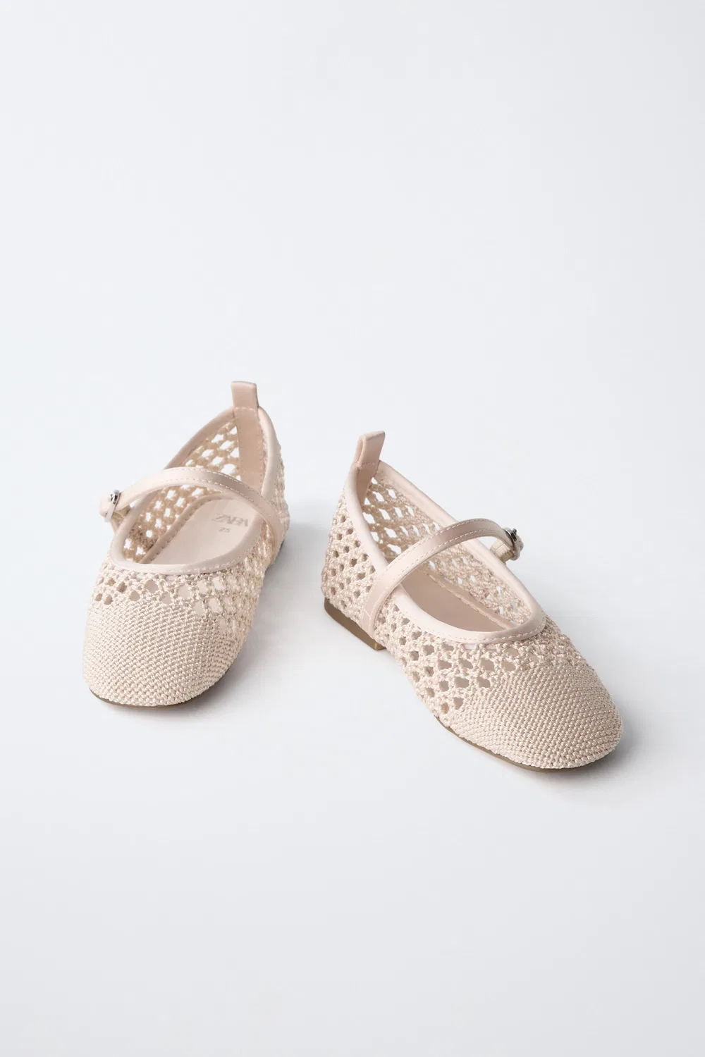 Балетки с эффектом вязания крючком ZARA, Pink — фото 3