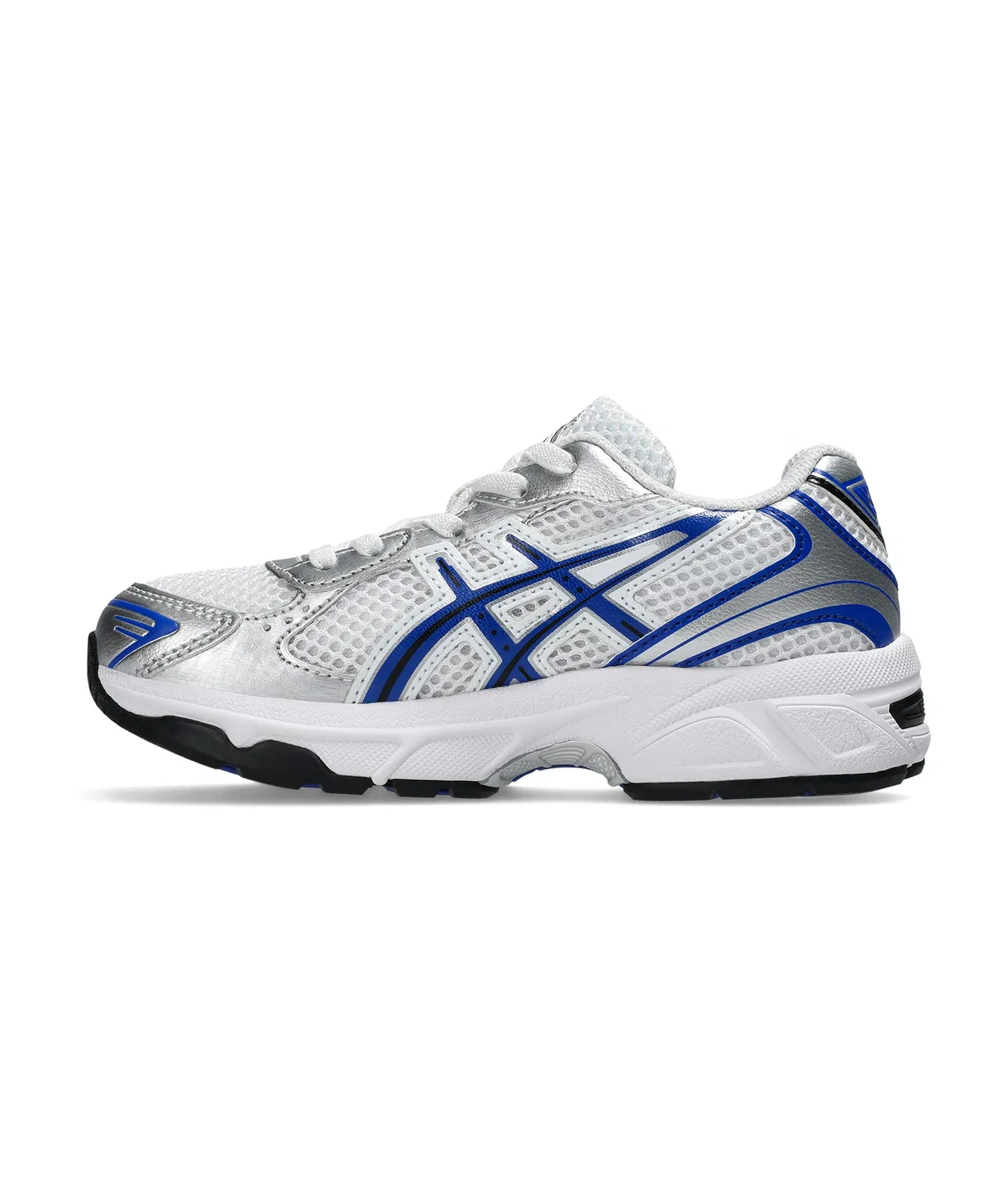 Детские кроссовки с шнуровкой GEL-1130 PS ASICS, White x Blue — фото 4