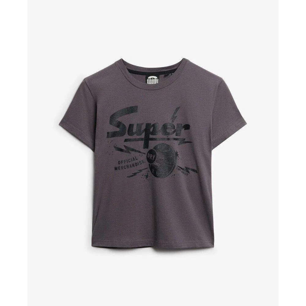 Женская облегающая футболка Superdry Band Merch, Grau