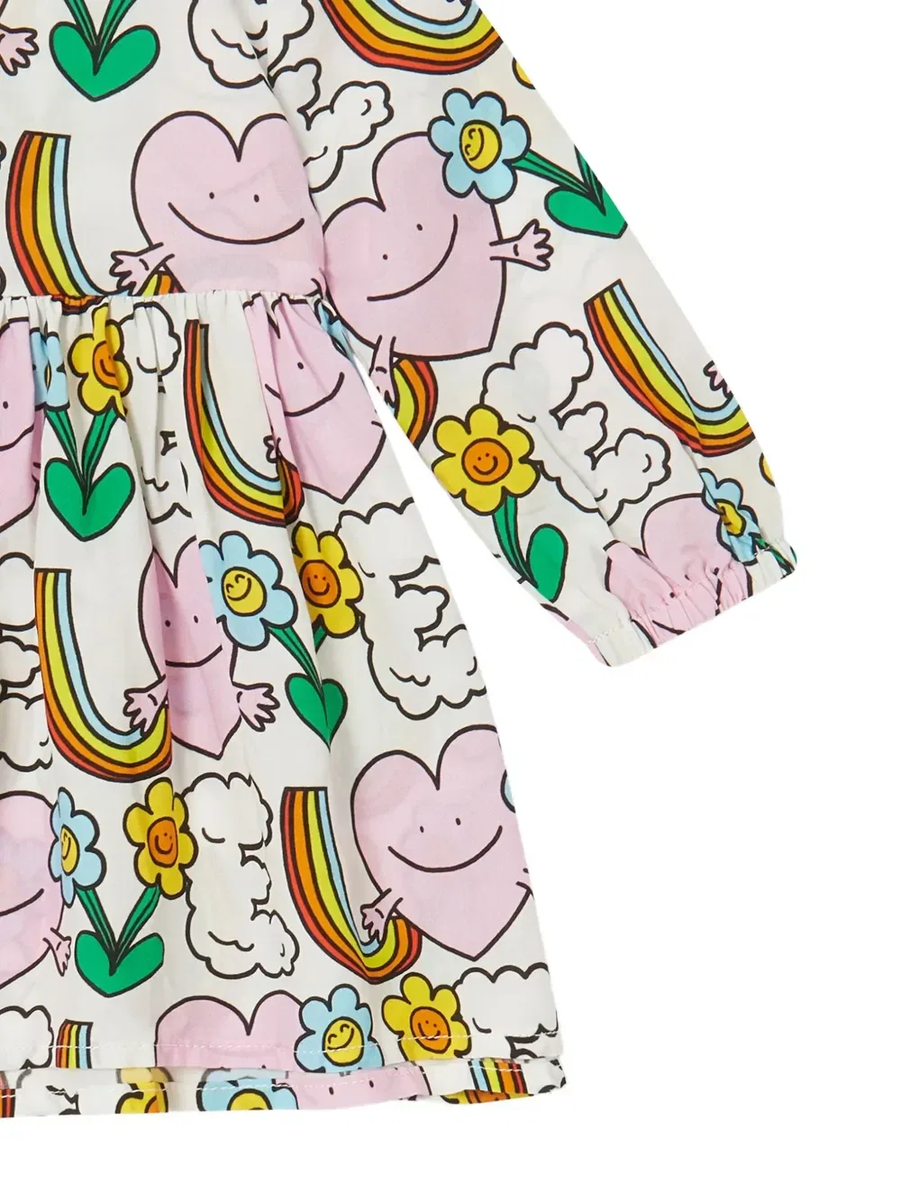 Расклешенное платье с графичным принтом Stella McCartney Kids, белый — фото 3