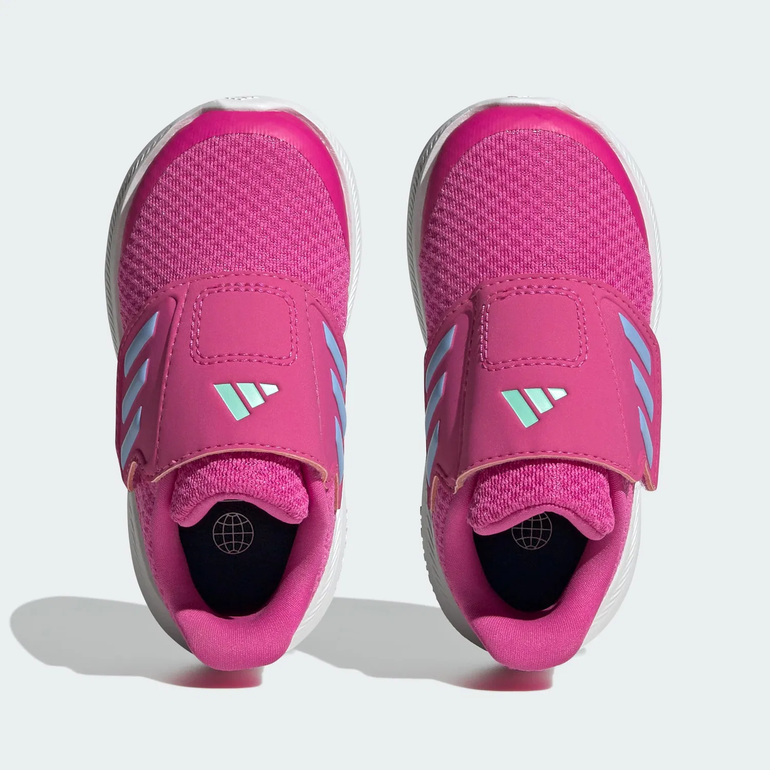 Детские кроссовки для мальчиков с липучкой Run Falcon 3.0 Adidas, Fuchsia Blue Sunrise Black — фото 3