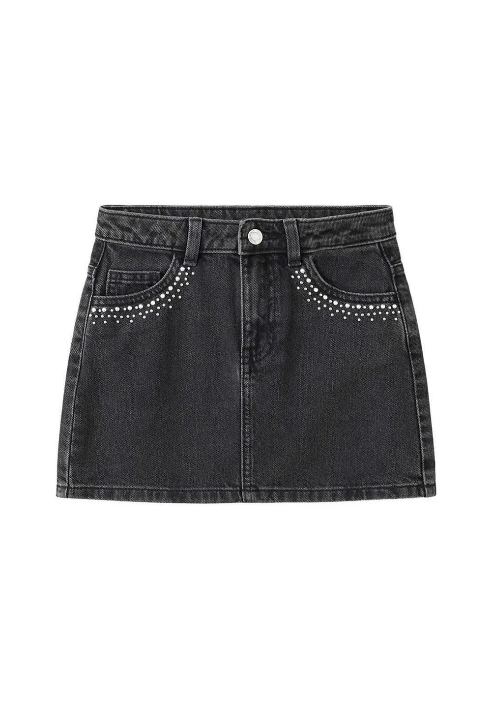 Детская мини-юбка Mango Kids, Black Denim