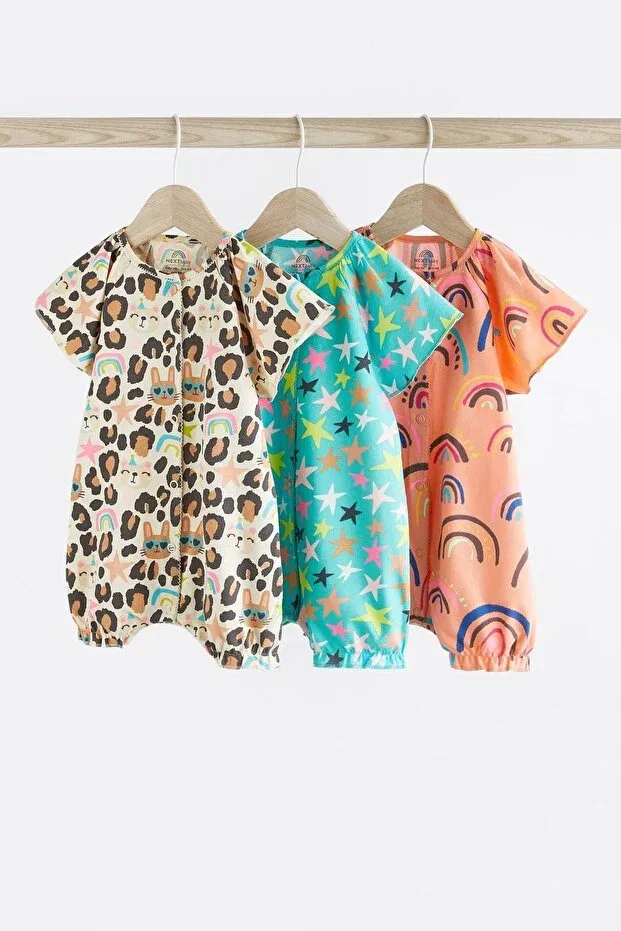 Детский комбинезон с принтом 3-piece Romper Set Next Baby, Multicolor