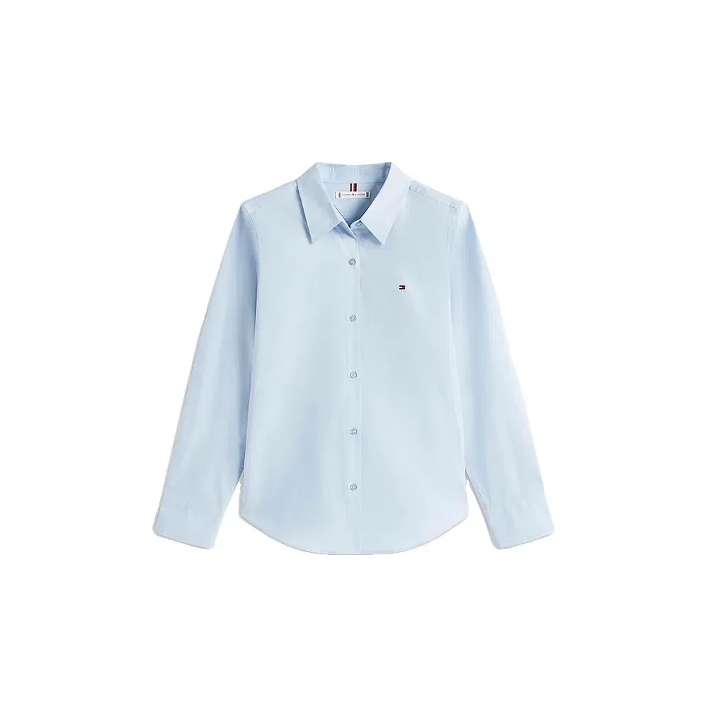 Женская рубашка из поплина с длинным рукавом Tommy hilfiger, Blue — фото 3