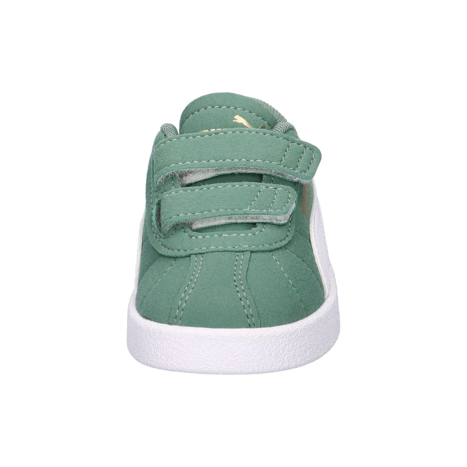 Детские кроссовки с замшевым верхом Club II Puma, Grun Weiss Gold — фото 3