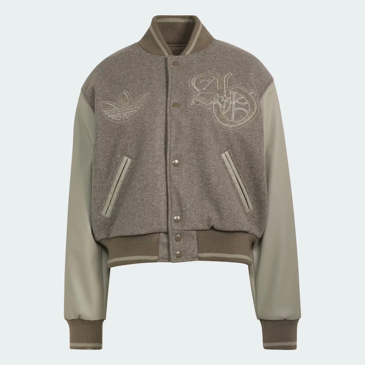 Женская куртка-бомбер оверсайз Varsity Jacket Adidas Originals, Branch/Silver Pebble — фото 4