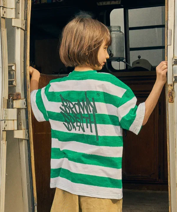Футболка с коротким рукавом Kids crayon tag tee, Brownbreath Kids, зеленый