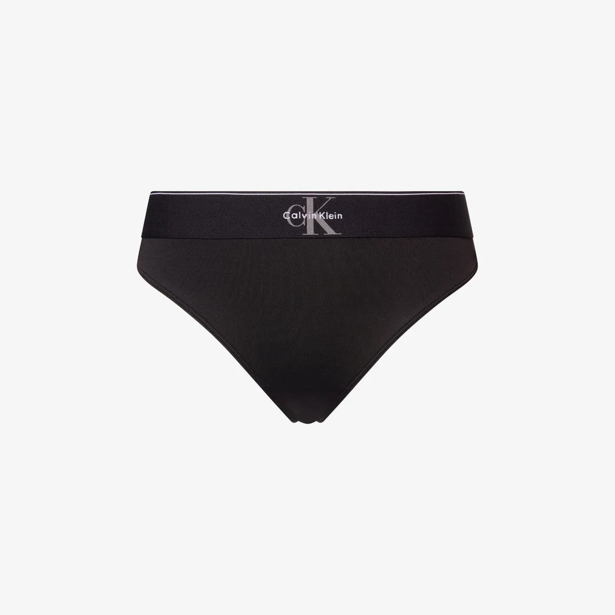 Трусики-стринги из эластичной микрофибры с графическим монограммом Calvin Klein, черный
